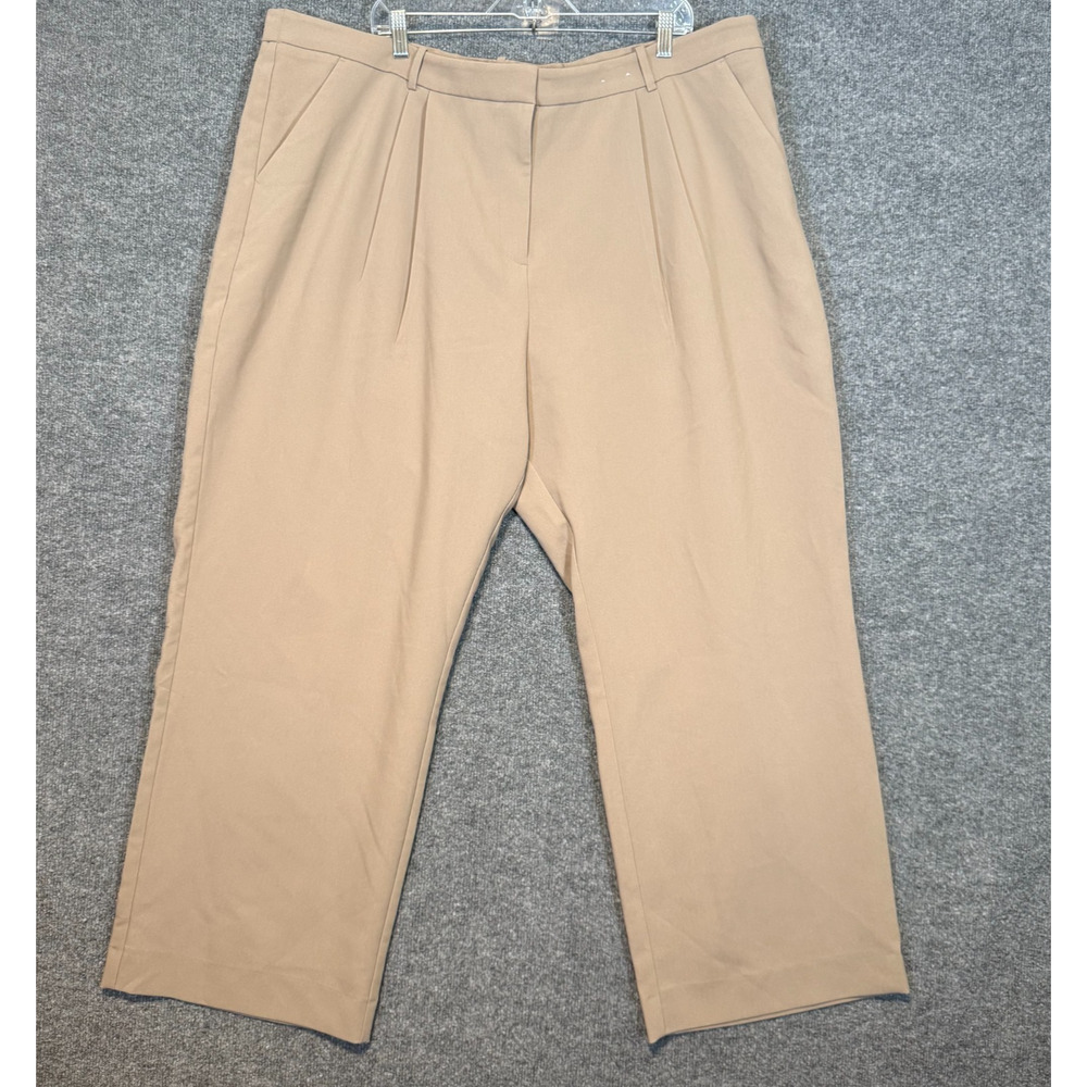 Abercrombie & Fitch Pants‎ Women 37 Beige Ankle Pleated High Rise Plus Size
